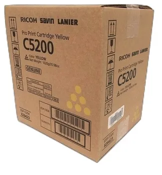 Картридж Ricoh Pro Print Cartridge Yellow C5200 828427 Тонер желтый тип C5200. Ресурс 24 000 отп (A4, 8,75% заполнения), ресурс 42 000 отп (A4, 5% зап