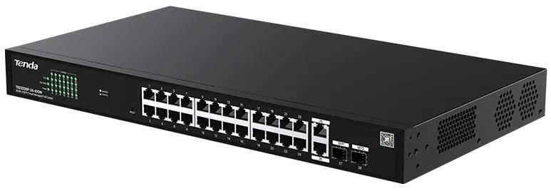 Tenda TEG2228P-24-410W Коммутатор с облачным управлением PoE, 26x1 Гбит/с, PoE 24х30 Вт (до 370Вт), SFP 2x1 Гбит/с