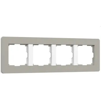 Рамка на 4 поста (дымчатый/белый, soft-touch) Werkel W0043067 (a067264)