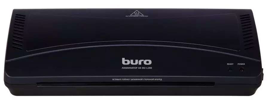 Ламинатор BURO BU-L280, A4, 80 мкм - 125 мкм, валов:2, горячее + холодное ламинирование, 25 см/мин., фото, черный (OL280)
