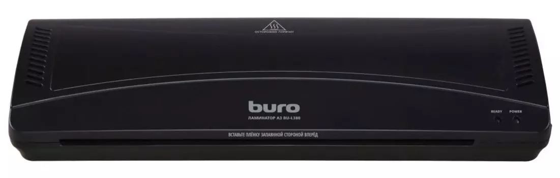Ламинатор BURO BU-L380, A3, 80 мкм - 125 мкм, валов:2, горячее + холодное ламинирование, 25 см/мин., фото, черный (OL380)