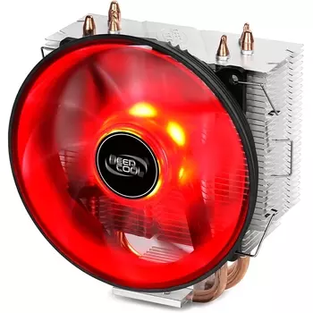 Кулер для процессора DeepCool GAMMAXX 300R для Socket 775/115x/1200/AM2/AM2+/AM3/AM3+/FM1/AM4/FM2/FM2+, 120 мм, 1600rpm, 21 дБА, 130 Вт, 4-pin PWM, Al, Red LED