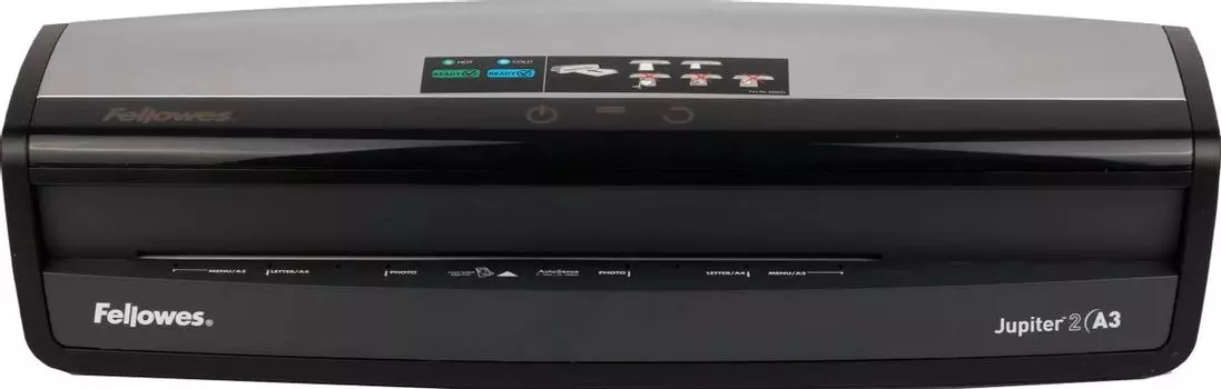 Ламинатор FELLOWES Jupiter A3, A3, 80 мкм - 250 мкм, валов:6, горячее + холодное ламинирование, 120 см/мин., фото, реверс, черный/серебристый ( FS -57484/ CRC -57484)