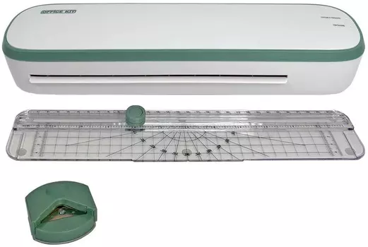 Ламинатор Office Kit L2307G, A4, 60 мкм - 125 мкм, валов:2, горячее ламинирование, 27.8 см/мин., фото, белый/зеленый (L2307G)