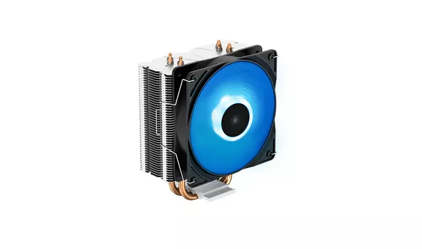 Кулер для процессора DeepCool GAMMAXX 400 V2(Blue) для Socket/115x/1200/1700/AM4/AM5, 120 мм, 1650rpm, 27.8 дБА, 180 Вт, 4-pin PWM, Al+Cu, Blue LED (DP-MCH4-GMX400V2-BL/1700)