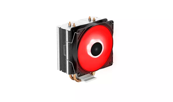 Кулер для процессора DeepCool GAMMAXX 400 V2 Red для Socket/115x/1200/1700/1851/AM4/AM5, 120 мм, 1650rpm, 27.8 дБА, 180 Вт, 4-pin PWM, Al+Cu, Red LED
