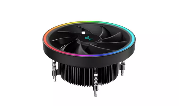Кулер для процессора DeepCool UL551 1700 для Socket/1700/1851, 90 мм, 1800rpm, 26.8 дБА, 60 Вт, 4-pin PWM+3-pin 5V ARGB, Al, ARGB (R-UL551-BKAMAB-G-17)
