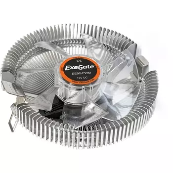 Кулер для процессора Exegate EE90-PWM для Socket 775/115x/1200/AM2/AM2+/AM3/AM3+/FM1/AM4/FM2/FM2+, 90 мм, 2400rpm, 24 дБА, 75 Вт, 4-pin PWM, Al (EX286150RUS)