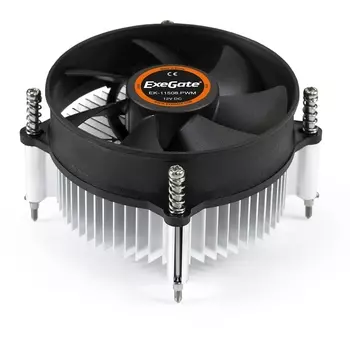 Кулер для процессора Exegate EK-11508.PWM для Socket/115x/1200, 90 мм, 2600rpm, 23.5 дБА, 75 Вт, 4-pin PWM, Al (EX286141RUS)