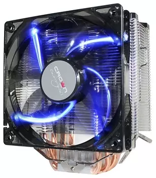 Кулер для процессора CROWN MICRO CM-5 для Socket 775/115x/1200/AM2/AM2+/AM3/AM3+/FM1/FM2/FM2+, 120 мм, 1500rpm, 30.8 дБА, 130 Вт, 4-pin PWM, Al, Blue LED