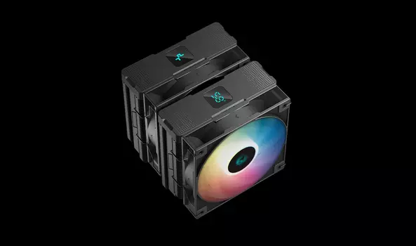 Кулер для процессора DeepCool AG620 DIGITAL BK ARGB для Socket/115x/1200/1700/1851/AM4/AM5, 120 мм, 1950rpm, 29.4 дБА, 260 Вт, 4-pin PWM, Al+Cu, ARGB (R-AG620-BKADMN-G-2)
