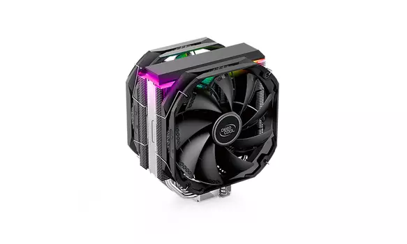 Кулер для процессора DeepCool для Socket/115x/1200/1356/1366/1700/1851/2011/2011-3/2066/AM2/AM2+/AM3/AM3+/FM1/AM4/AM5/FM2/FM2+/TR4, 1200rpm, 29.2 дБА, 220 Вт, 4-pin PWM, Al+Cu (AS500 PLUS)