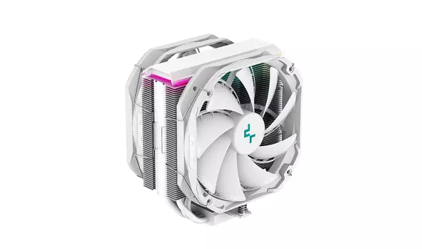 Кулер для процессора DeepCool AS500 PLUS WH для Socket/115x/1200/1700/1851/2011/2011-3/2066/AM4/AM5, 140 мм, 1200rpm, 29.2 дБА, 220 Вт, 4-pin PWM+3-pin 5V ARGB, Al+Cu, ARGB (AS500 PLUS_WH)