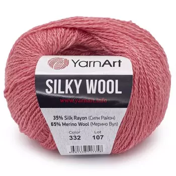 Пряжа YarnArt 'Silky Wool' 25гр 190м (35% шелковая вискоза, 65% шерсть мериноса) (332 розовый)