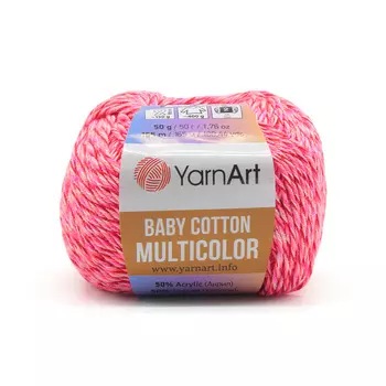 Пряжа YarnArt 'Baby cotton multicolor' 50гр 165м (50% хлопок, 50% акрил) (5214)