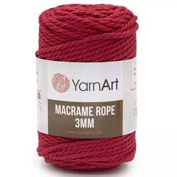 Пряжа YarnArt 'Macrame Rope 3мм' 250гр 63м (60% хлопок, 40% вискоза и полиэстер) (773 красный)