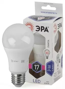 Лампа светодиодная ЭРА E27 17W 6000K матовая LED A60-17W-860-E27 Б0031701