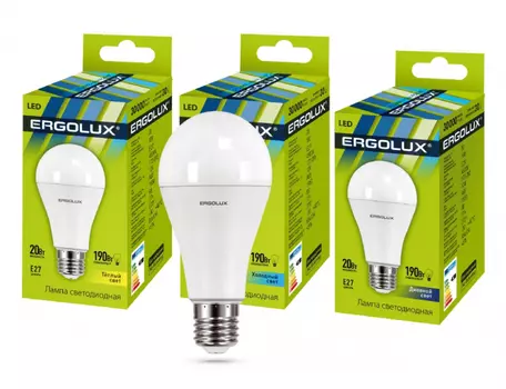 Светодиодная лампа E27 20W 4500K A65 Ergolux LED-A65-20W-E27-4K 13183