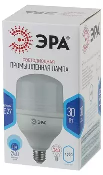 Лампа светодиодная ЭРА E27 30W 4000K матовая LED POWER T100-30W-4000-E27 Б0027003