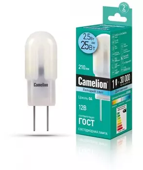 Светодиодная лампа G4 2,5W 4500K (белый) JC Camelion LED2.5-JC-SL/845/G4 (12302)