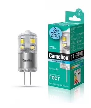 Светодиодная лампа G4 3W 4500K (белый) JD Camelion LED3-G4-JD-NF/845/G4 (13863)