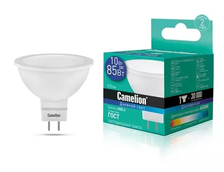 Светодиодная лампа GU5.3 10W 6500К (холодный) JCDR Camelion LED10-JCDR/865/GU5.3 (13686)