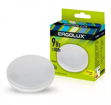 Светодиодная лампа GX53 9W 3000K Ergolux LED-GX53-9W-GX53-3K 13514