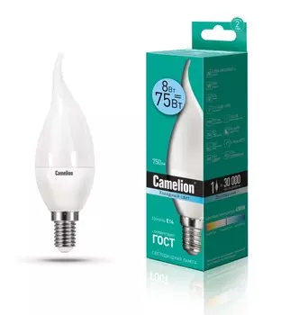 Светодиодная лампа E14 8W 4500К (белый) CW35 Camelion LED8-CW35/845/E14 (12388)