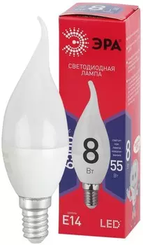 Лампа светодиодная ЭРА E14 8W 6500K матовая BXS-8W-865-E14 R Б0045345