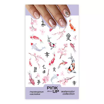 Наклейки для ногтей PINK UP DECOR WATERCOLOR переводные тон 670