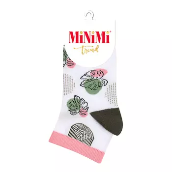 Носки женские MINIMI MINI TREND Листья Bianco/Militari 39-41