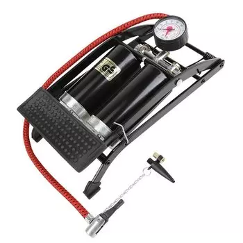 Насос велосипедный Bike Parts BOX 55х120 см, ножной, с манометром, две камеры, сталь, Т15702