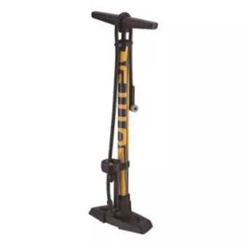 Насос велосипедный Giyo GF-55E ECV, напольный, металл, 160 PSI (11атм), Presta/Schrader, черно-желтый, GF-55E_ECV