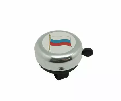 Звонок велосипедный TBS 53мм "Флаг" хромированный, алюминий/пластик, BELL-03F