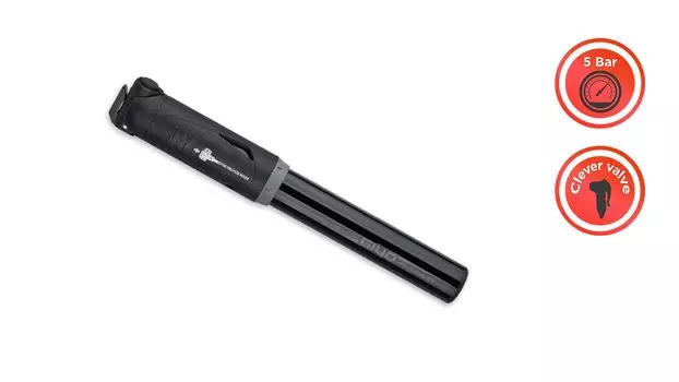 Насос велосипедный Giyo, металл, со встроенным шлангом, 80 PSI, чёрный, GP-86P