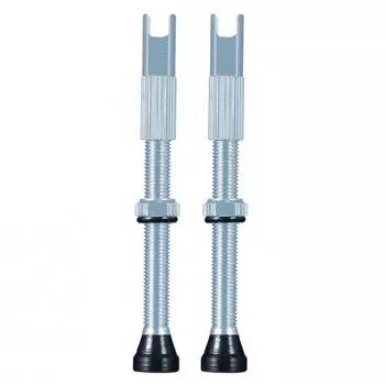 Ниппель Chepark Tubeless Valve, бескамерный, presta, анодированный, пара, 60 мм, серебристый, TIL-60slv60