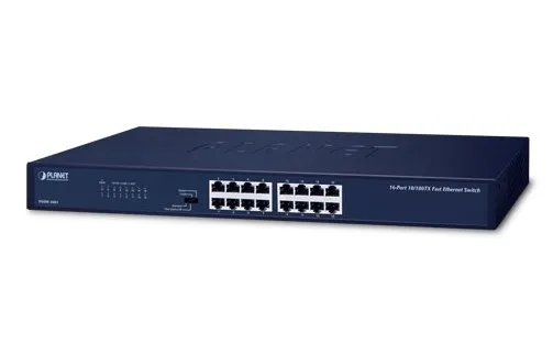 Коммутатор Planet FNSW-1601 16х10/100TX, питание 100~240V AC, установка в стойку, 0С~50C