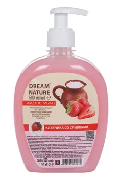 Мыло жидкое Dream Nature Клубника со сливками, 500 мл