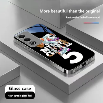 N196 Новый стильный чехол One Piece Gear 5 для iPhone 16 15 Pro Max Samsung S24 S23 Ultra A54 A35 Redmi Note 13 Pro Покрытая рамка Закаленное стекло Чехол for iPhone 6/6S