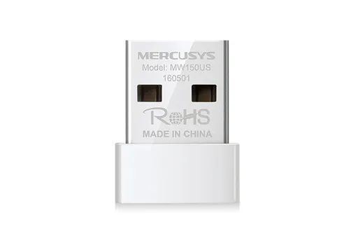 Адаптер Wi-Fi Mercusys MW150US, 802.11n, 2.4 ГГц, до 150 Мбит/с, 20 дБм, USB (MW150US)