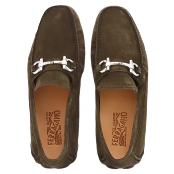 Мужские мокасины Ferragamo Parigi Eco для вождения, зеленые Salvatore Ferragamo