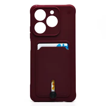 Чехол-накладка Activ SC304 с картхолдером для смартфона Realme C61 4G Global, TPU, бордовый (236989)