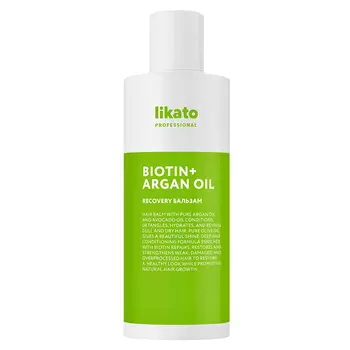 LIKATO Восстанавливающий бальзам для ослабленных и поврежденных волос RECOVERY BIOTIN + ARGAN OIL 250.0