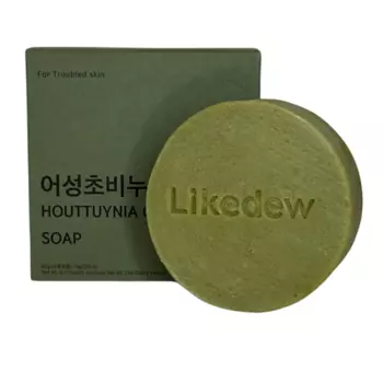 LIKEDEW Натуральное мыло для лица и тела с экстрактом хауттюйнии Houttuynia soap