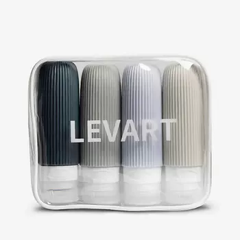 LEVART Набор дорожных флаконов для косметических средств в путешествие 4 шт.