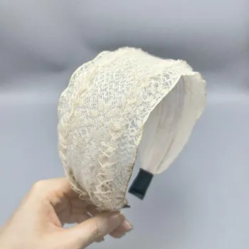 Летне-весенняя новая кружевная повязка для волос, ажурная, элегантное вышитое кружево, женская повязка на голову, аксессуары для волос, повязки