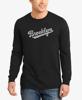 Мужская футболка word art с длинным рукавом brooklyn neighborhoods LA Pop Art, черный