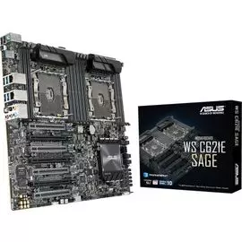 Материнская плата E-ATX ASUS WS C621E SAGE (2xLGA3647,C621,12*DDR4 RDIMM ECC(2666),10*SATA 6G RAID,M.2,4*U.2,7*PCI-E,7.1CH,2*GLan,6*USB 3.1/Type-C) RT