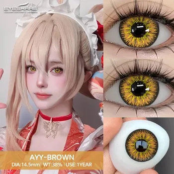 Eyeshare 2 шт. Spirit Yellow Eye цветные контактные линзы вампирские для Хэллоуина ежегодные контактные линзы для косплея