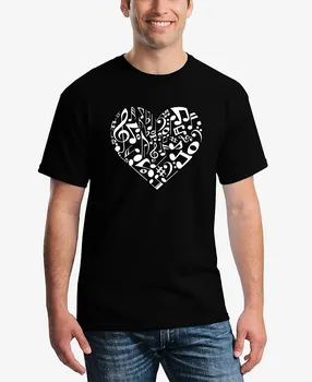 Мужская футболка word art с нотами сердца LA Pop Art, черный
